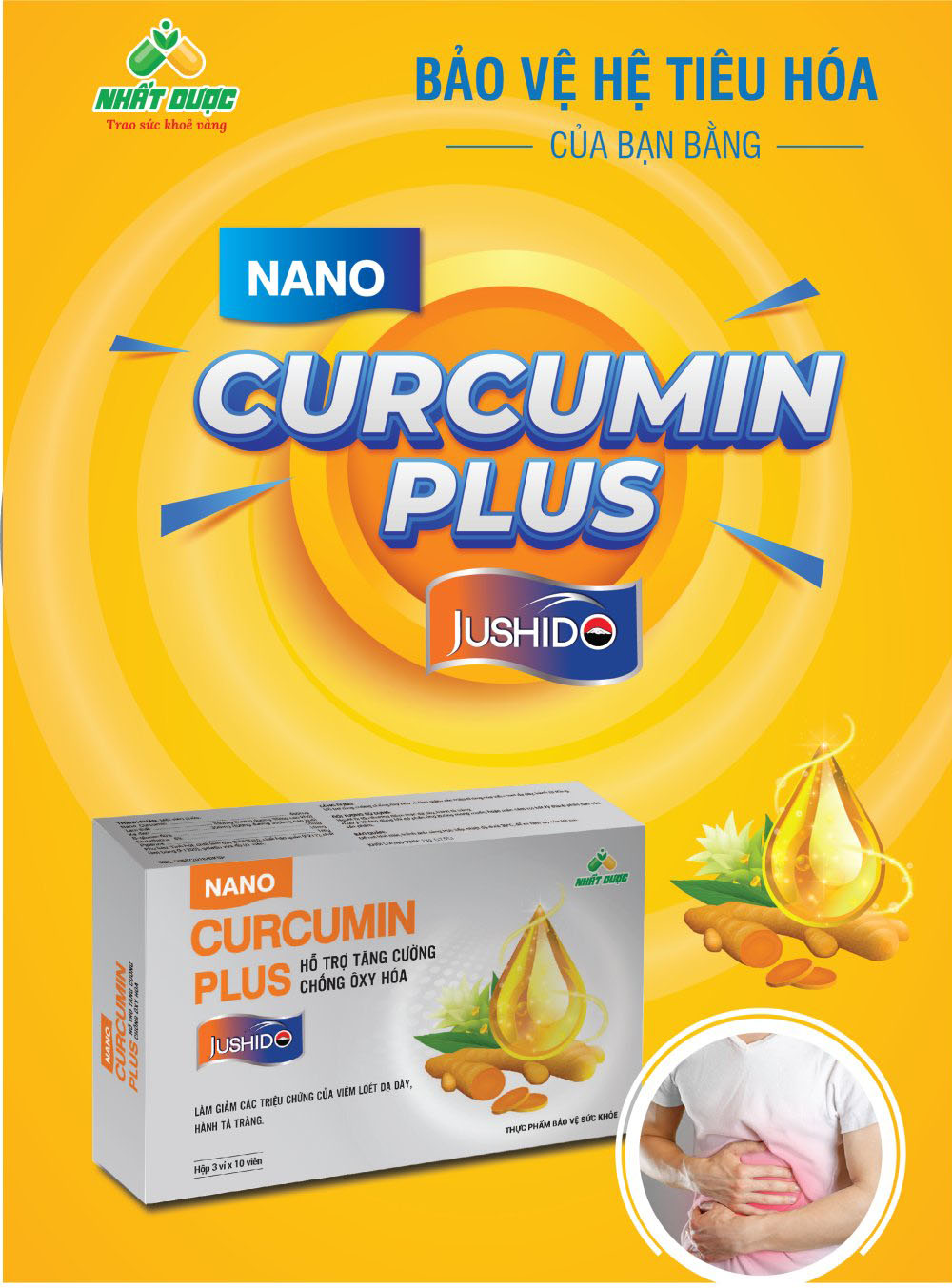 Curcumin Plus Jushido - Nhất Dược là sản phẩm hỗ trợ điều trị viêm đại tràng